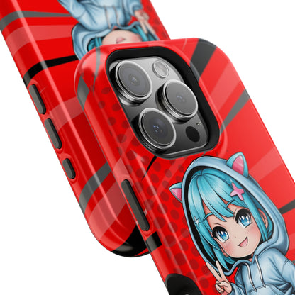 Phone Cases, Cute Chibi Girl in Cat Hoodie, Kawaii Anime Design, Protective Cover, Gift for Anime Fans, Cute Phone Accessories, Cat Lover