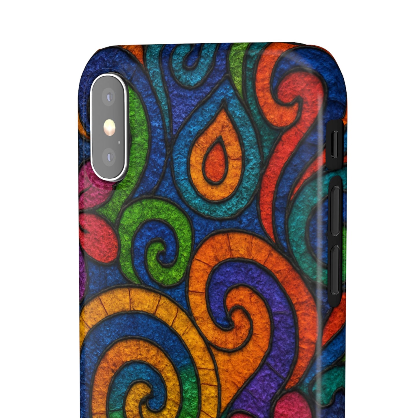 Psychedelic Hippie Phone Case, Boho Rainbow Retro 70s Groovy Art Cover