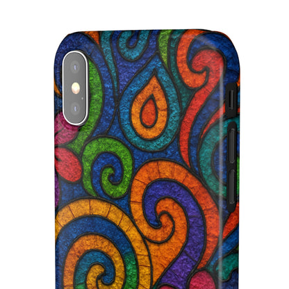 Psychedelic Hippie Phone Case, Boho Rainbow Retro 70s Groovy Art Cover