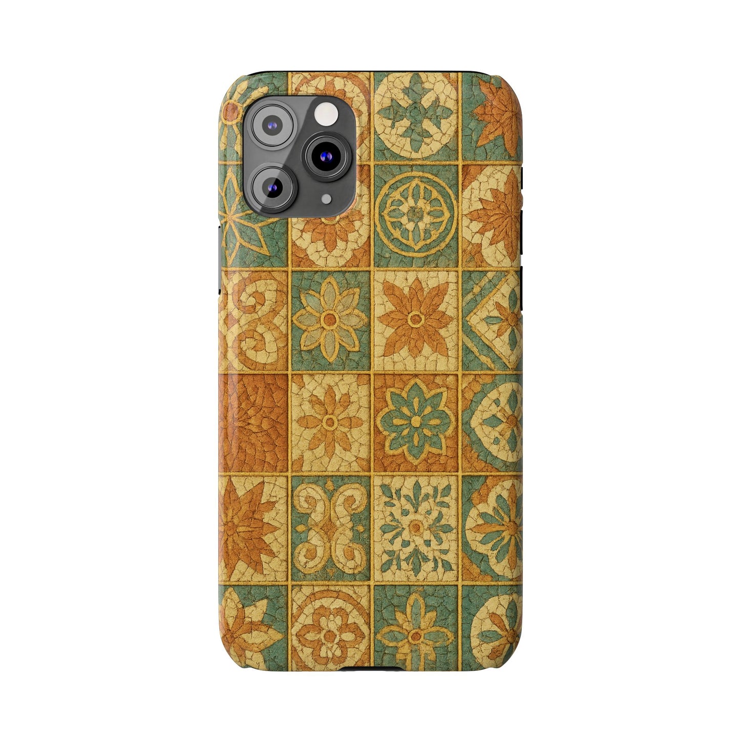 Slim Phone Cases Broken Beauty 3D Glass iPhone Case | Shattered Tile Aesthetic | Gold Lines & Textured Resin Effect