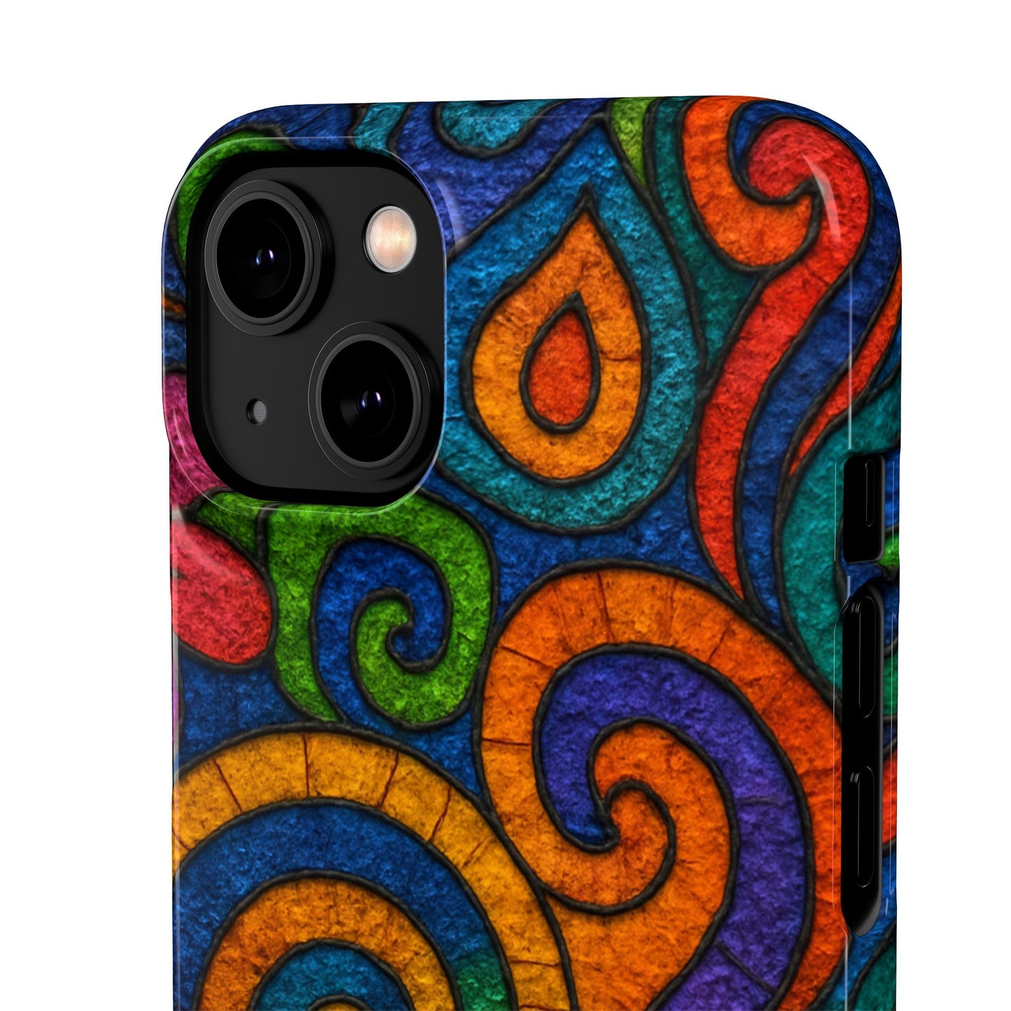 Psychedelic Hippie Phone Case, Boho Rainbow Retro 70s Groovy Art Cover