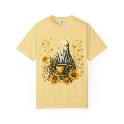 Halloween Ghost Coffee Drinking Unisex T-Shirt