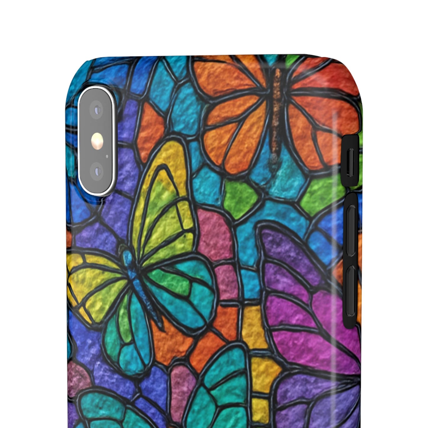 Psychedelic Butterfly Mosaic Phone Case, Trippy Hippie Butterflies,  Rainbow Stained-Glass Art Cover | Boho Festival Aesthetic Case