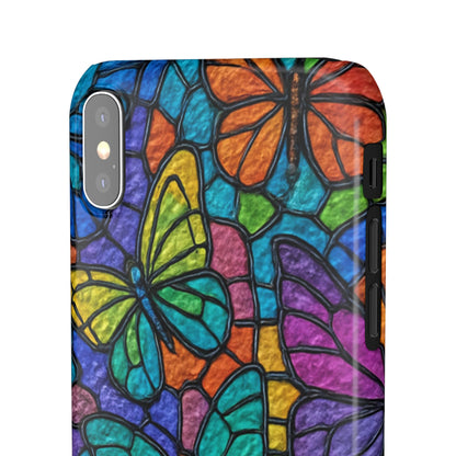 Psychedelic Butterfly Mosaic Phone Case, Trippy Hippie Butterflies,  Rainbow Stained-Glass Art Cover | Boho Festival Aesthetic Case