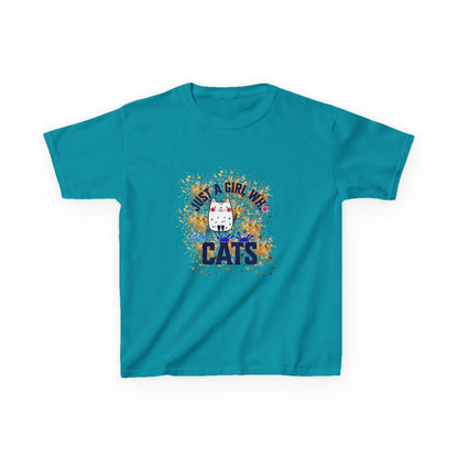 Girl Loves Cats Kids Tee