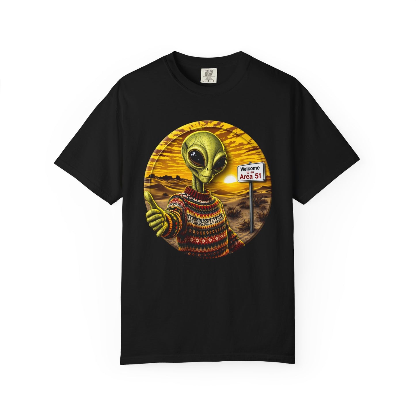 Area 51 Alien Ugly Sweater T-shirt, Extraterrestrial Graphic Tee, UFO Lover Gift, Funny Space Shirt, Ayy Lmao Clothing, Alien Abduction