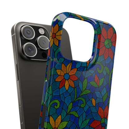 Slim Phone Cases Mystic Aura Mosaic  | 3D Iridescent Glass Tiles | Bohemian Energy Design