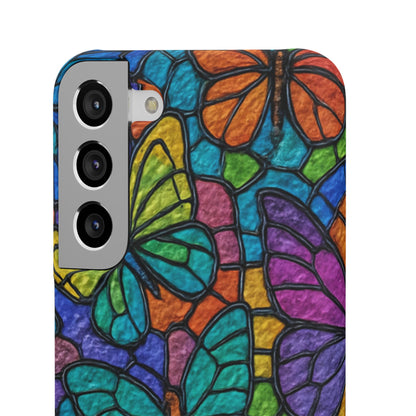 Psychedelic Butterfly Mosaic Phone Case, Trippy Hippie Butterflies,  Rainbow Stained-Glass Art Cover | Boho Festival Aesthetic Case