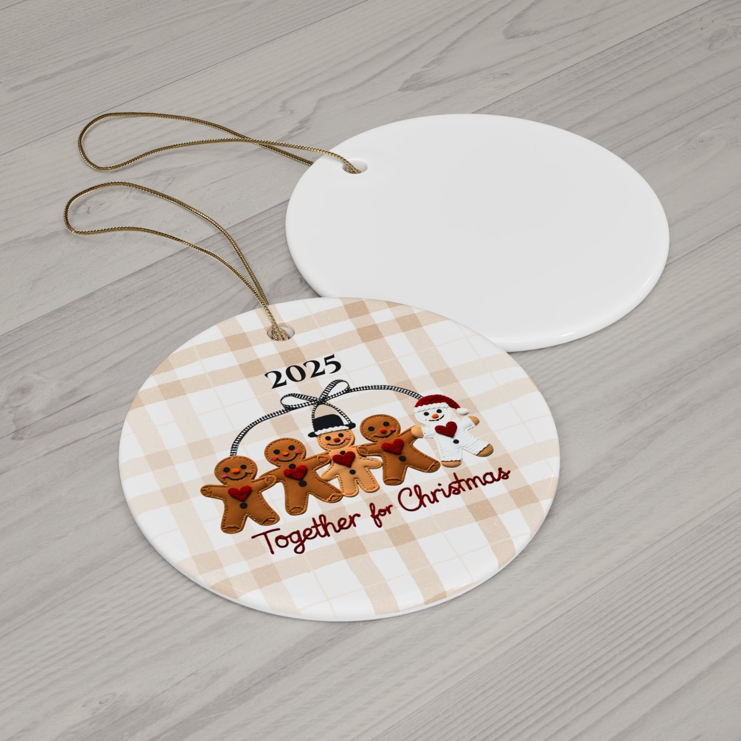 Gingerbread Cookies Ceramic Ornament, Christmas Tree Decoration, Holiday Gift, Seasonal Decor, Festive Ornament