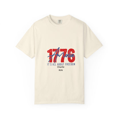 Comfort Colors T-shirt 1776 America Freedom Charlie Kirk Unisex