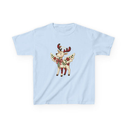 Christmas Deer Patchwork Kids Tee - Festive Children's Clothing