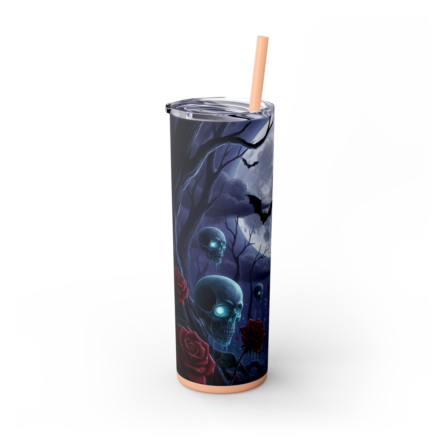 Rose Skull Skinny Tumbler, 20oz