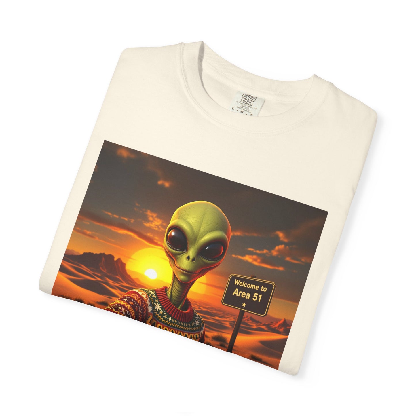 T-Shirt Alien Ugly Sweater,  Area 51 Christmas Tee, Funny Extraterrestrial Shirt, UFO Lover Gift, Space Holiday Top