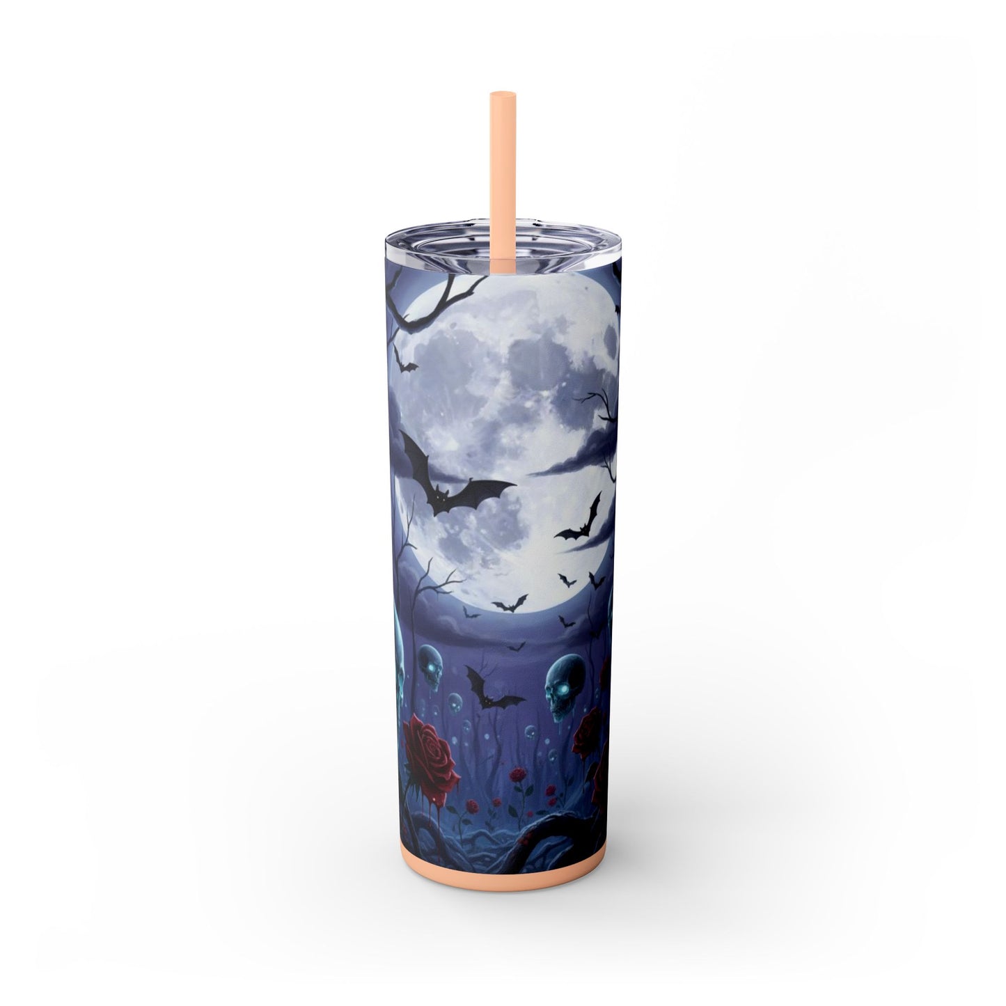 Rose Skull Skinny Tumbler, 20oz