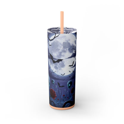 Rose Skull Skinny Tumbler, 20oz