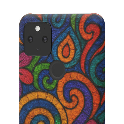 Psychedelic Hippie Phone Case, Boho Rainbow Retro 70s Groovy Art Cover
