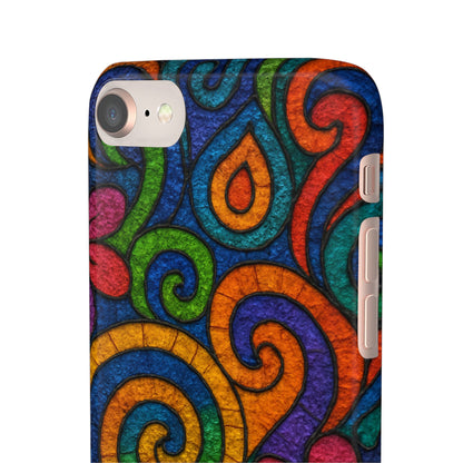 Psychedelic Hippie Phone Case, Boho Rainbow Retro 70s Groovy Art Cover