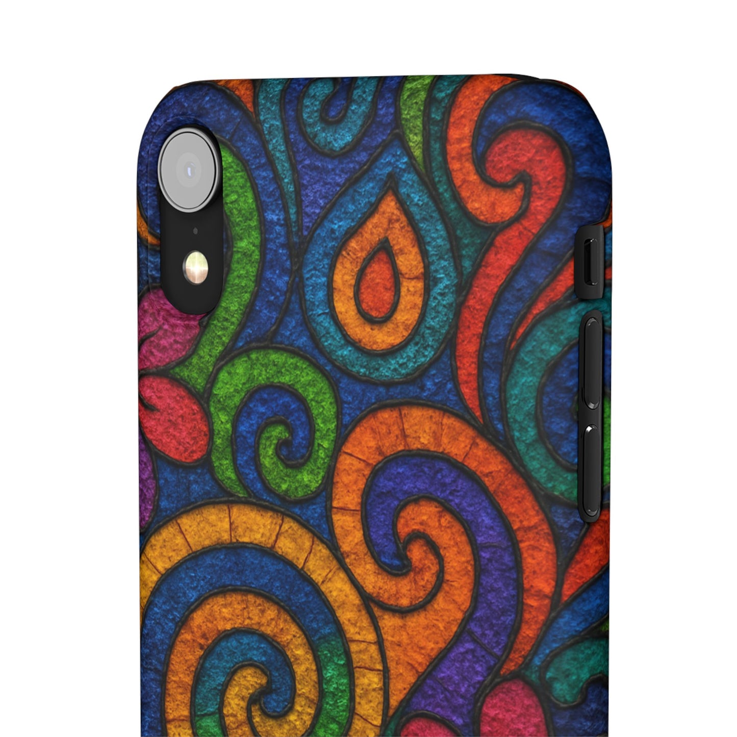Psychedelic Hippie Phone Case, Boho Rainbow Retro 70s Groovy Art Cover