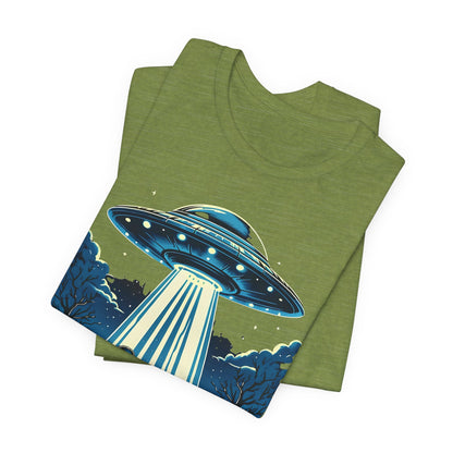 T-Shirt Alien and Bigfoot,  Ugly Christmas Sweater Tee, Funny UFO Holiday Shirt