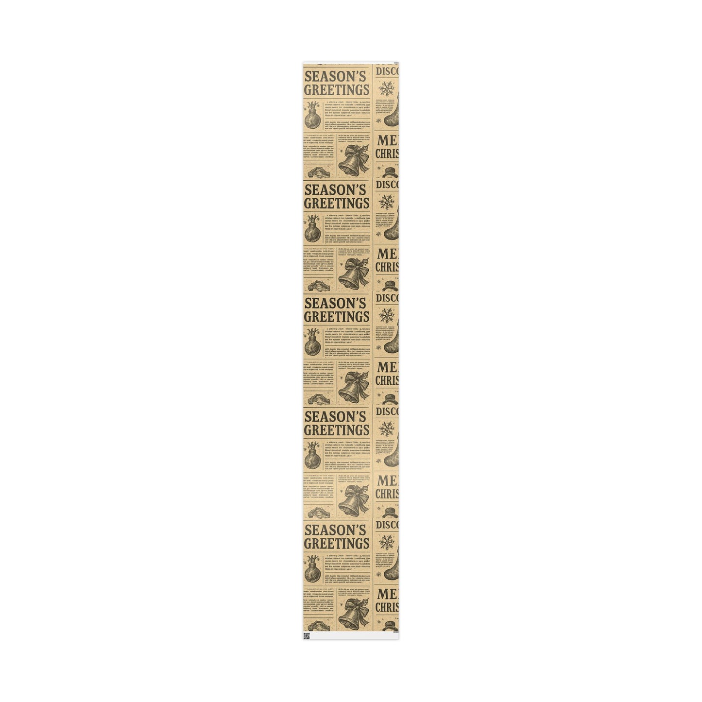 Wrapping Papers Vintage Newspaper Christmas Wrapping Paper | Black & White Retro Holiday Gift Wrap