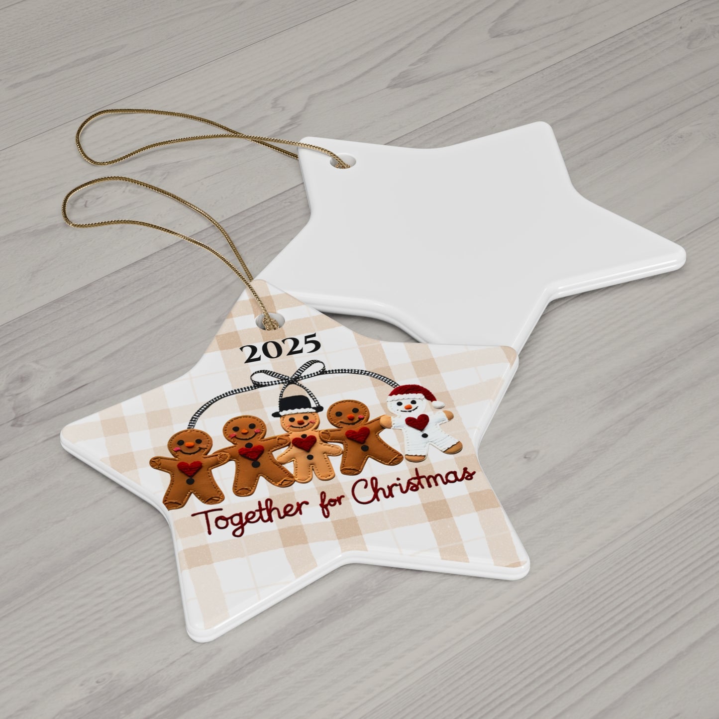 Gingerbread Cookies Ceramic Ornament, Christmas Tree Decoration, Holiday Gift, Seasonal Decor, Festive Ornament