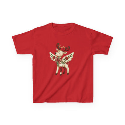 Christmas Deer Patchwork Kids Tee - Festive Children's Clothing