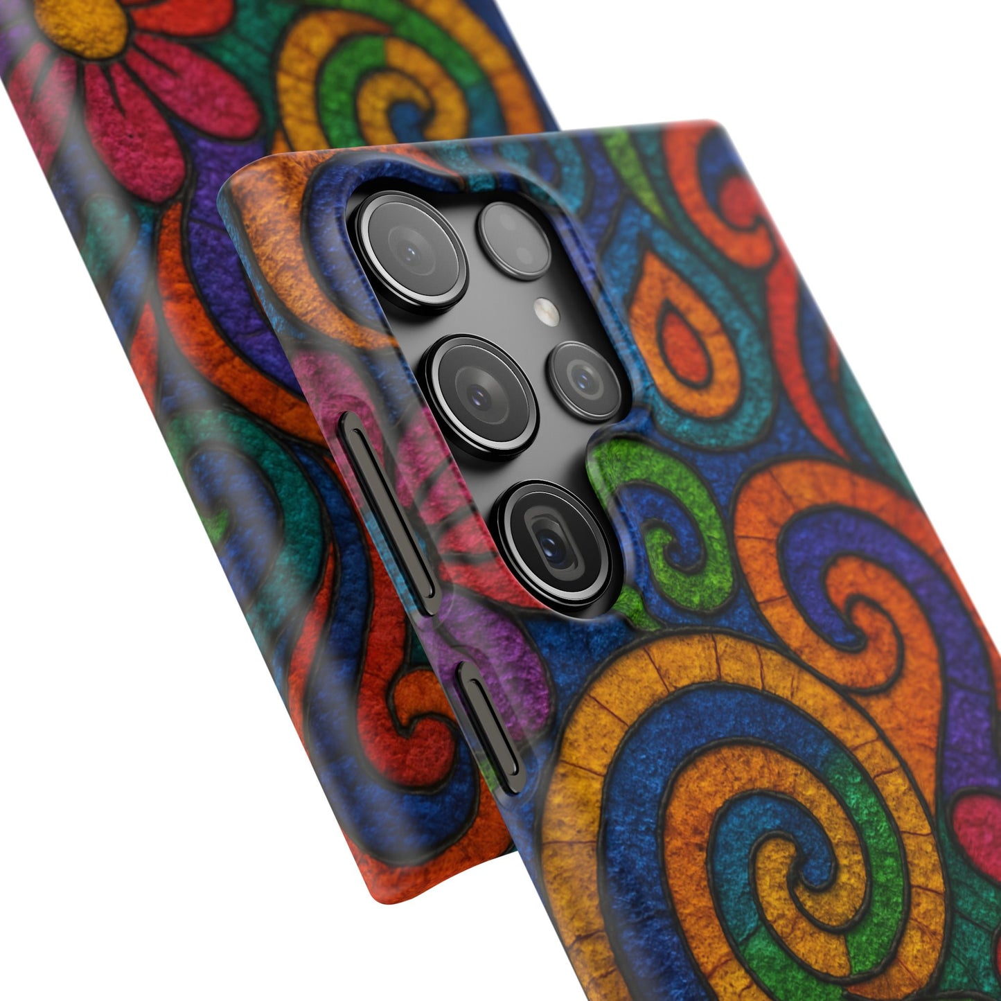 Psychedelic Hippie Phone Case, Boho Rainbow Retro 70s Groovy Art Cover