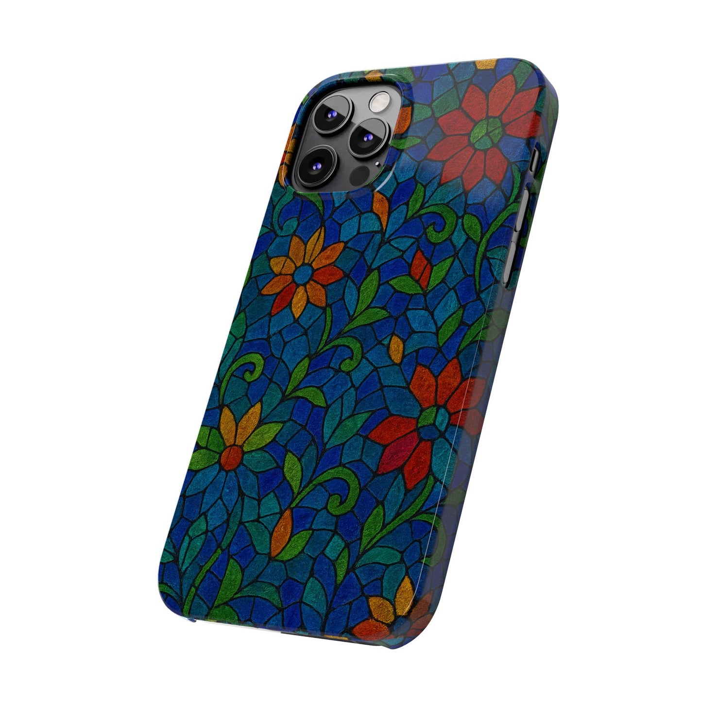 Slim Phone Cases Mystic Aura Mosaic  | 3D Iridescent Glass Tiles | Bohemian Energy Design