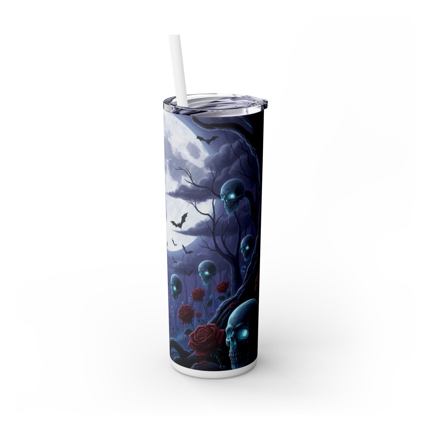 Rose Skull Skinny Tumbler, 20oz