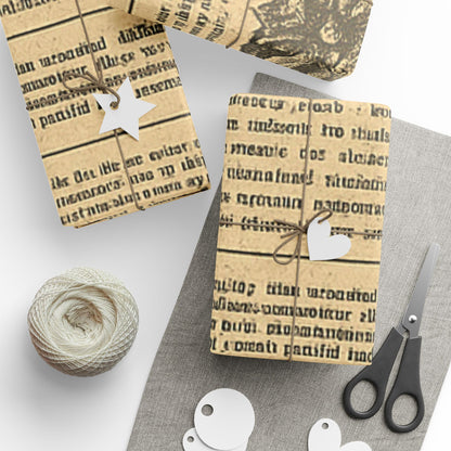 Wrapping Papers Vintage Newspaper Christmas Wrapping Paper | Black & White Retro Holiday Gift Wrap