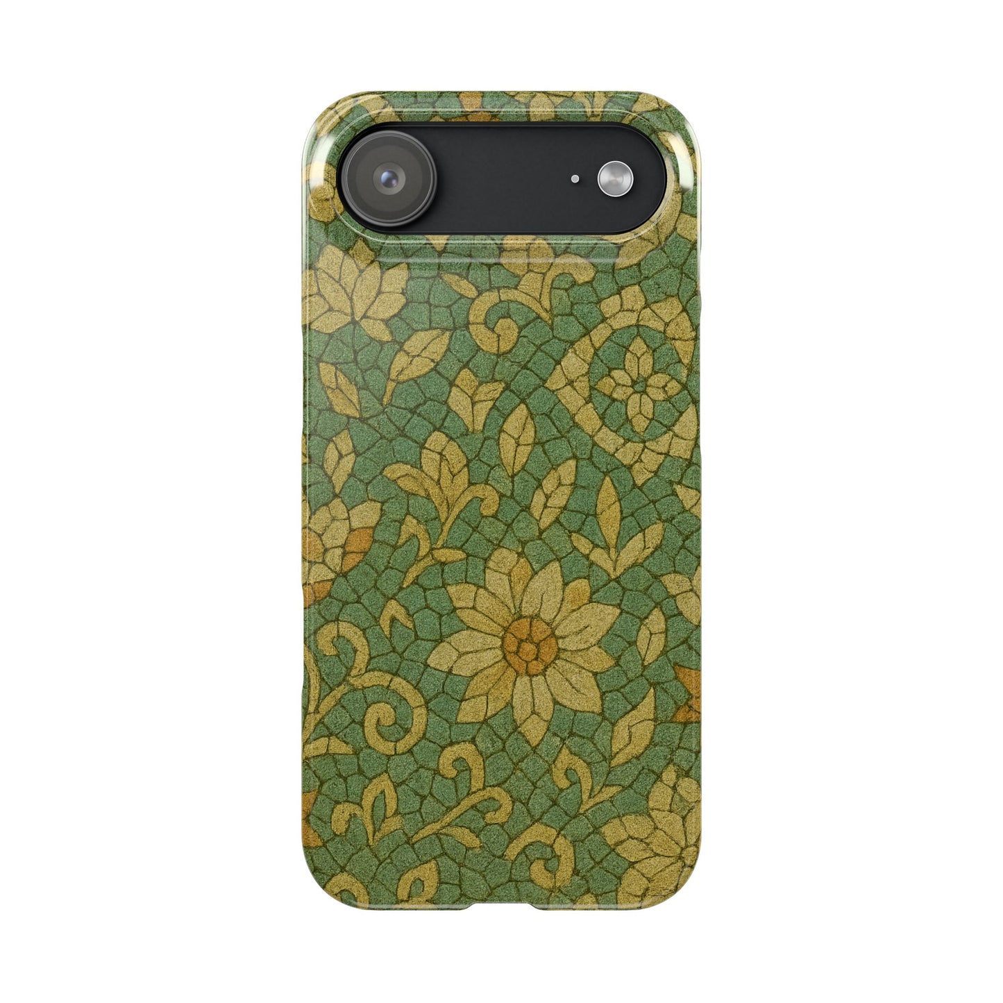 Slim Phone Cases Desert Bloom Boho Mosaic iPhone Case | Handcrafted Ceramic Tile Look | Warm Terracotta & Rose