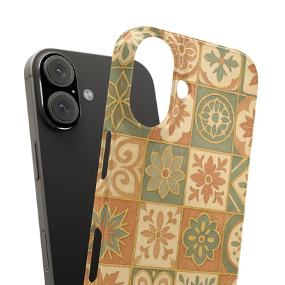 1Slim Phone Cases Boho Dreams Mosaic iPhone MagSafe Case | Vintage Tile Aesthetic | Terracotta, Teal & Gold Ceramic Design