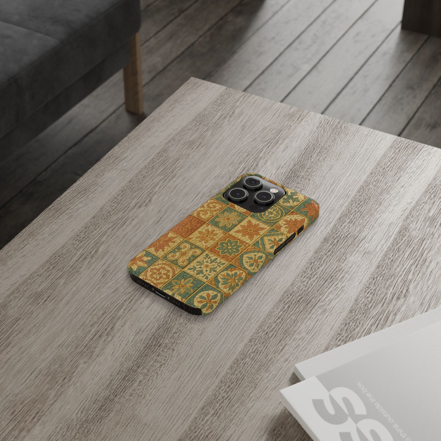 Slim Phone Cases Broken Beauty 3D Glass iPhone Case | Shattered Tile Aesthetic | Gold Lines & Textured Resin Effect