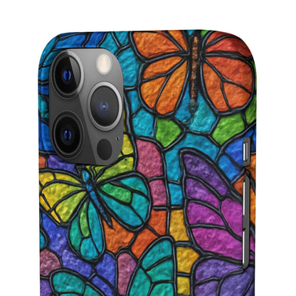 Psychedelic Butterfly Mosaic Phone Case, Trippy Hippie Butterflies,  Rainbow Stained-Glass Art Cover | Boho Festival Aesthetic Case