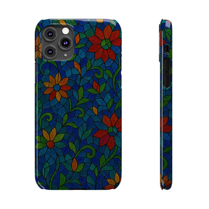 Slim Phone Cases Mystic Aura Mosaic  | 3D Iridescent Glass Tiles | Bohemian Energy Design