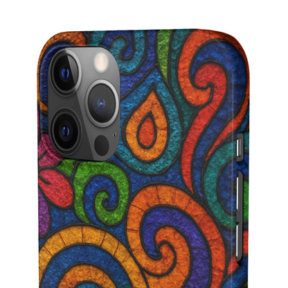 Psychedelic Hippie Phone Case, Boho Rainbow Retro 70s Groovy Art Cover