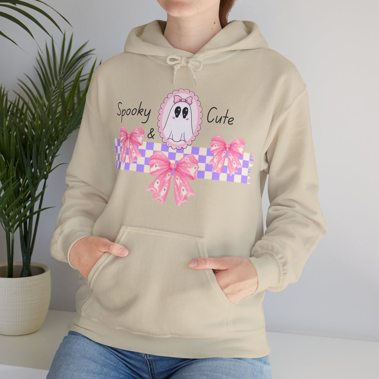 Spooky and Cute Pink Ghosts Unisex Hoodie - Halloween Sweatshirt, Gender-Neutral Pullover, Scary & Adorable Top