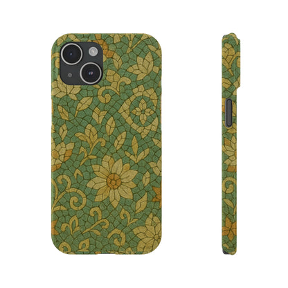 Slim Phone Cases Desert Bloom Boho Mosaic iPhone Case | Handcrafted Ceramic Tile Look | Warm Terracotta & Rose