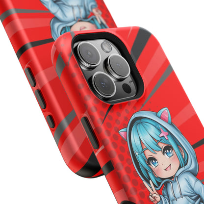 Phone Cases, Cute Chibi Girl in Cat Hoodie, Kawaii Anime Design, Protective Cover, Gift for Anime Fans, Cute Phone Accessories, Cat Lover