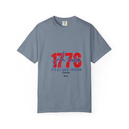 Comfort Colors T-shirt 1776 America Freedom Charlie Kirk Unisex