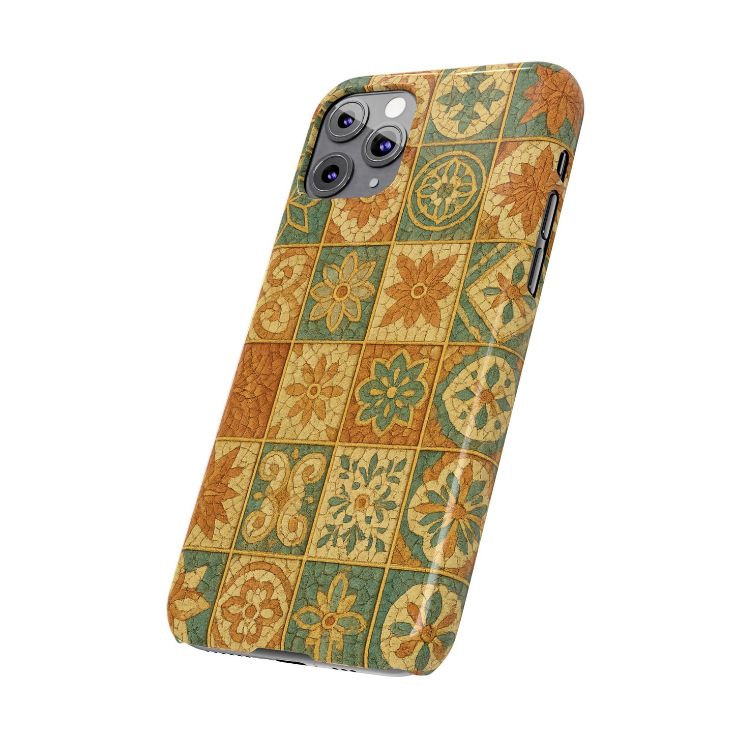 Slim Phone Cases Broken Beauty 3D Glass iPhone Case | Shattered Tile Aesthetic | Gold Lines & Textured Resin Effect