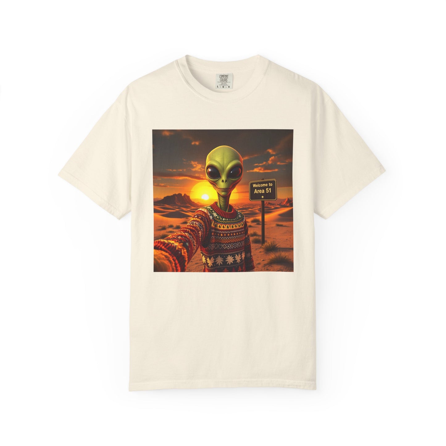 T-Shirt Alien Ugly Sweater,  Area 51 Christmas Tee, Funny Extraterrestrial Shirt, UFO Lover Gift, Space Holiday Top