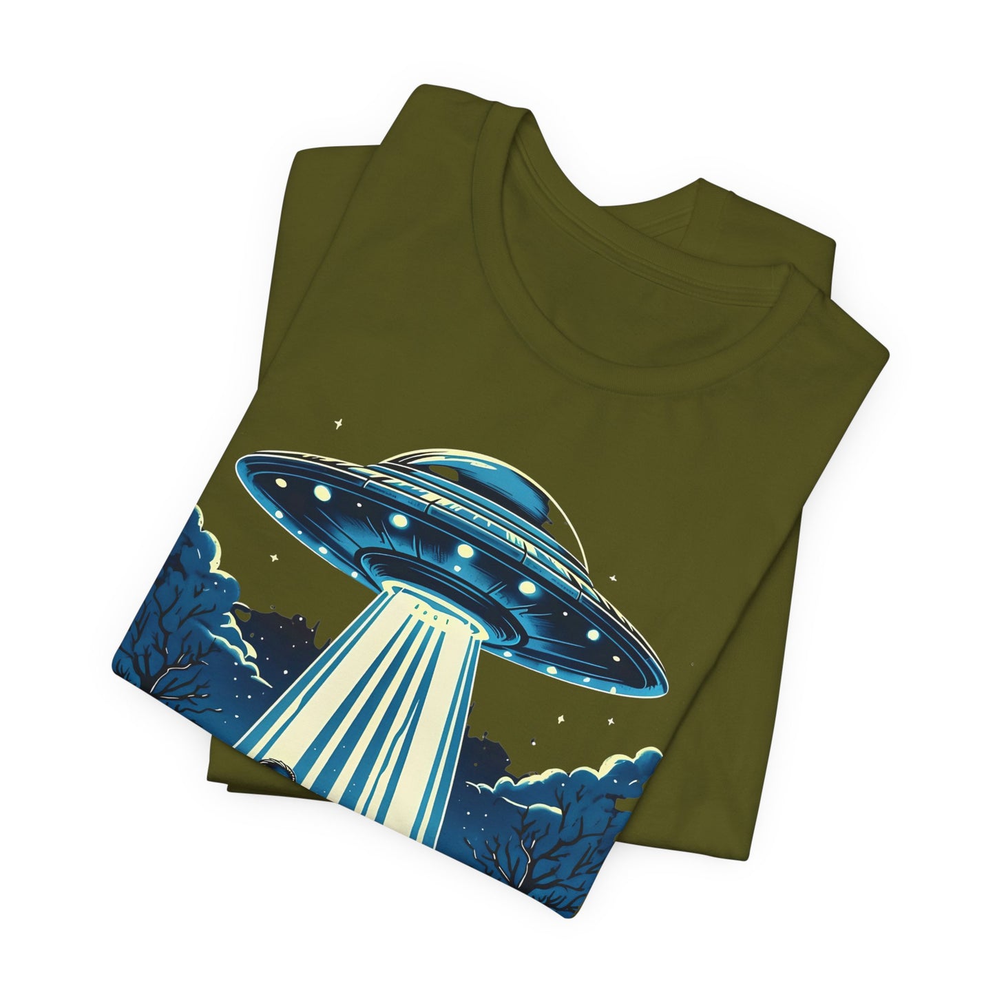 T-Shirt Alien and Bigfoot,  Ugly Christmas Sweater Tee, Funny UFO Holiday Shirt