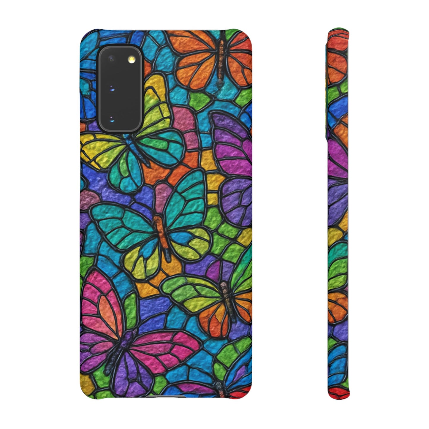 Psychedelic Butterfly Mosaic Phone Case, Trippy Hippie Butterflies,  Rainbow Stained-Glass Art Cover | Boho Festival Aesthetic Case