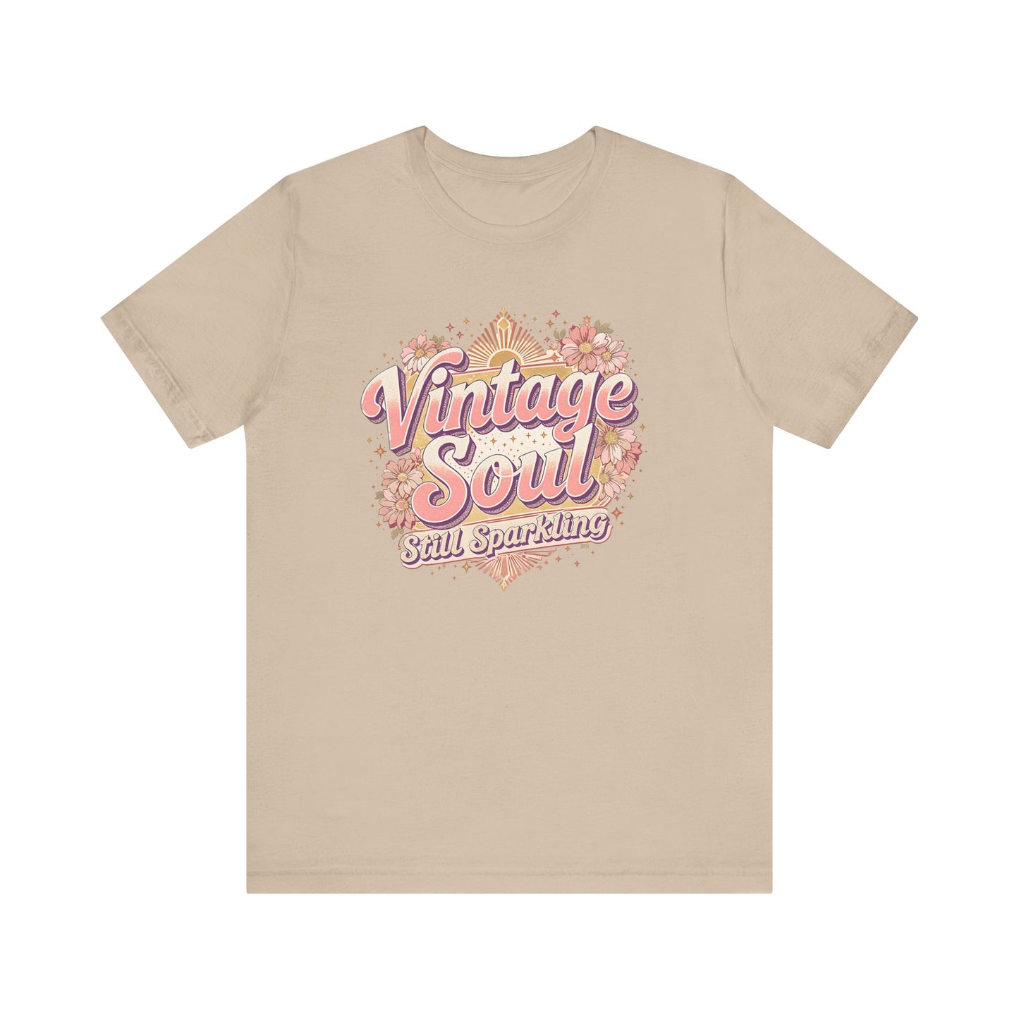 Vintage Soul Still Sparkling Unisex Tee, Retro Graphic T-Shirt, Classic Short Sleeve Shirt, Hipster Clothing, Boho Top