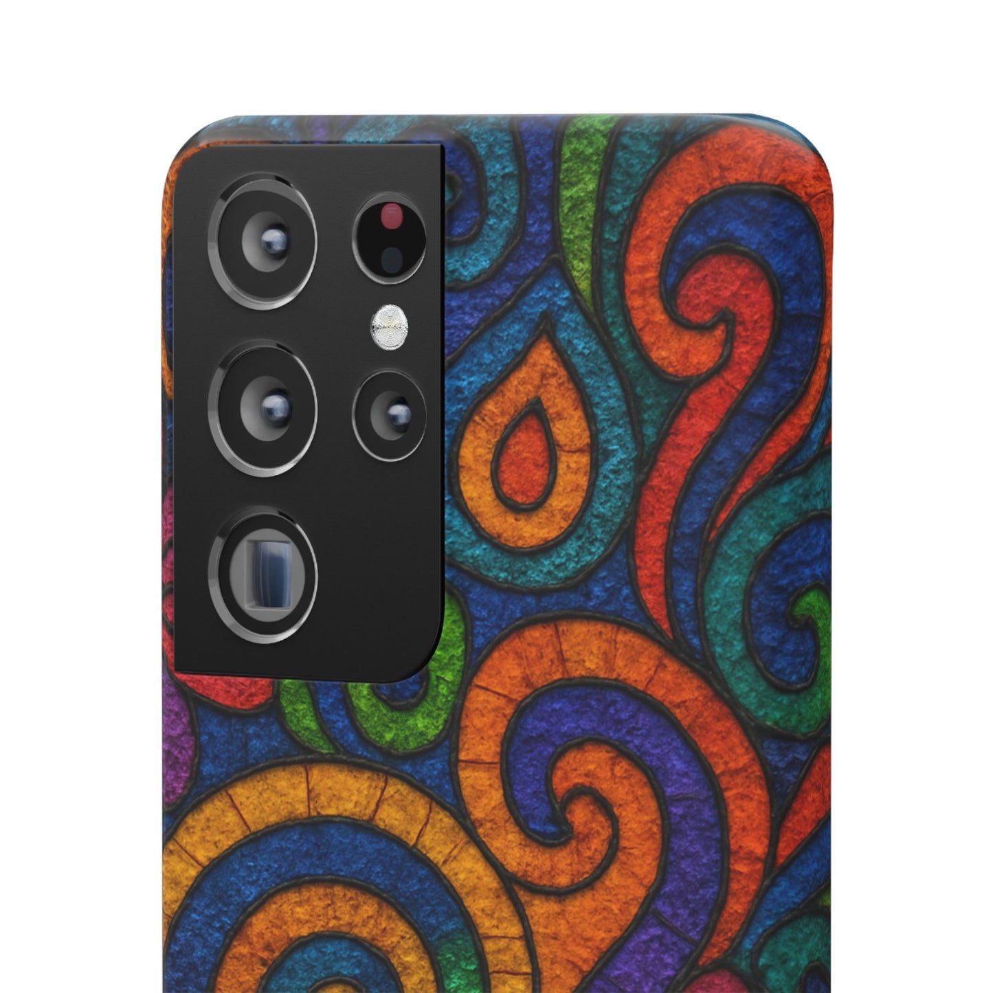 Psychedelic Hippie Phone Case, Boho Rainbow Retro 70s Groovy Art Cover