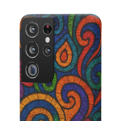 Psychedelic Hippie Phone Case, Boho Rainbow Retro 70s Groovy Art Cover