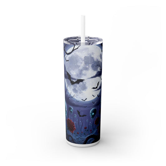 Rose Skull Skinny Tumbler, 20oz