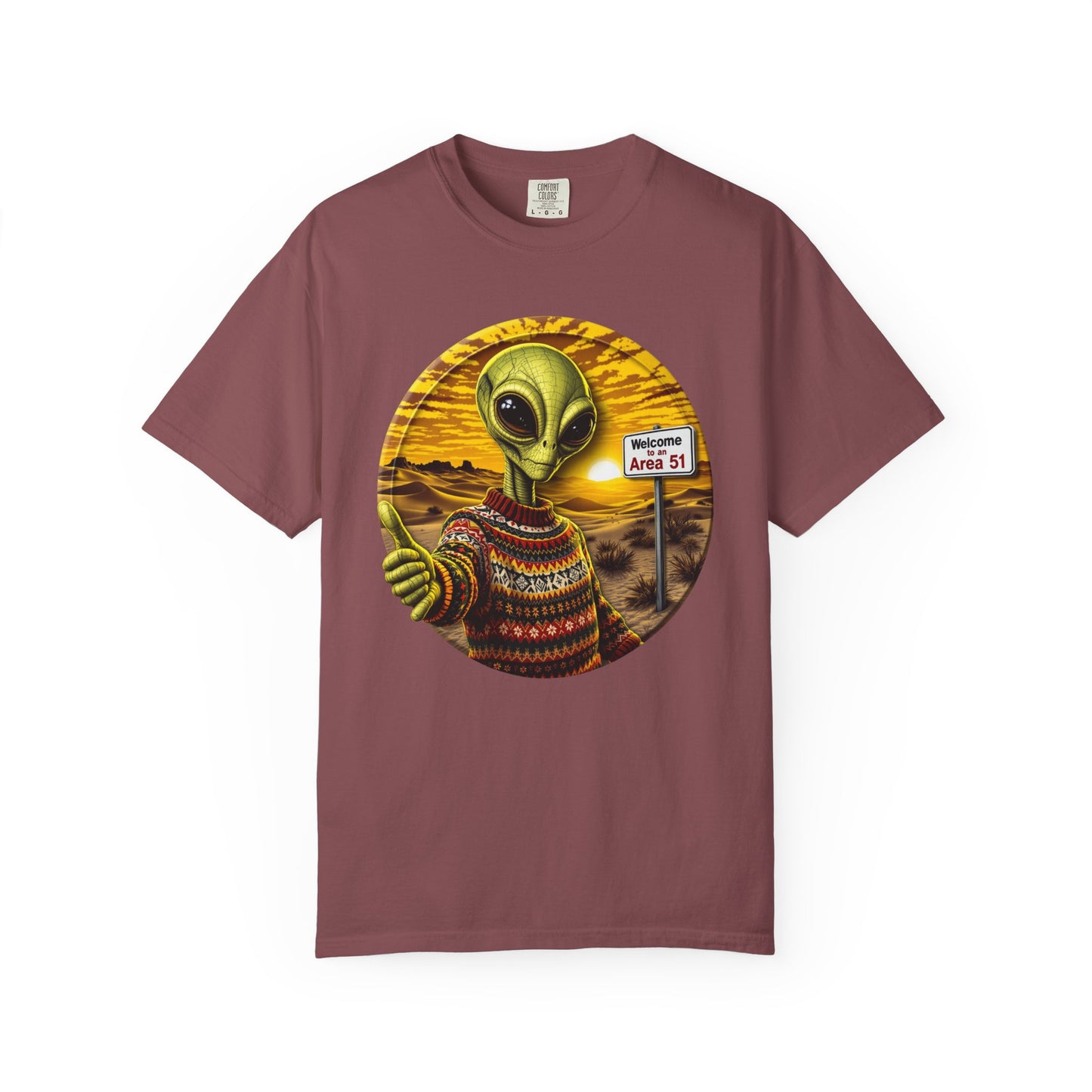 Area 51 Alien Ugly Sweater T-shirt, Extraterrestrial Graphic Tee, UFO Lover Gift, Funny Space Shirt, Ayy Lmao Clothing, Alien Abduction