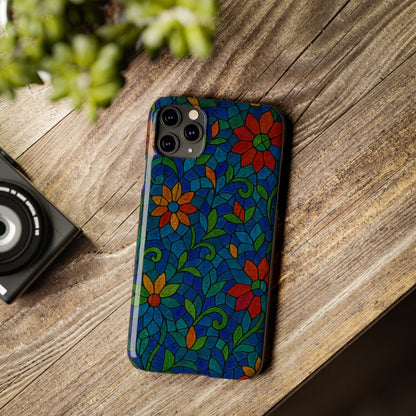 Slim Phone Cases Mystic Aura Mosaic  | 3D Iridescent Glass Tiles | Bohemian Energy Design